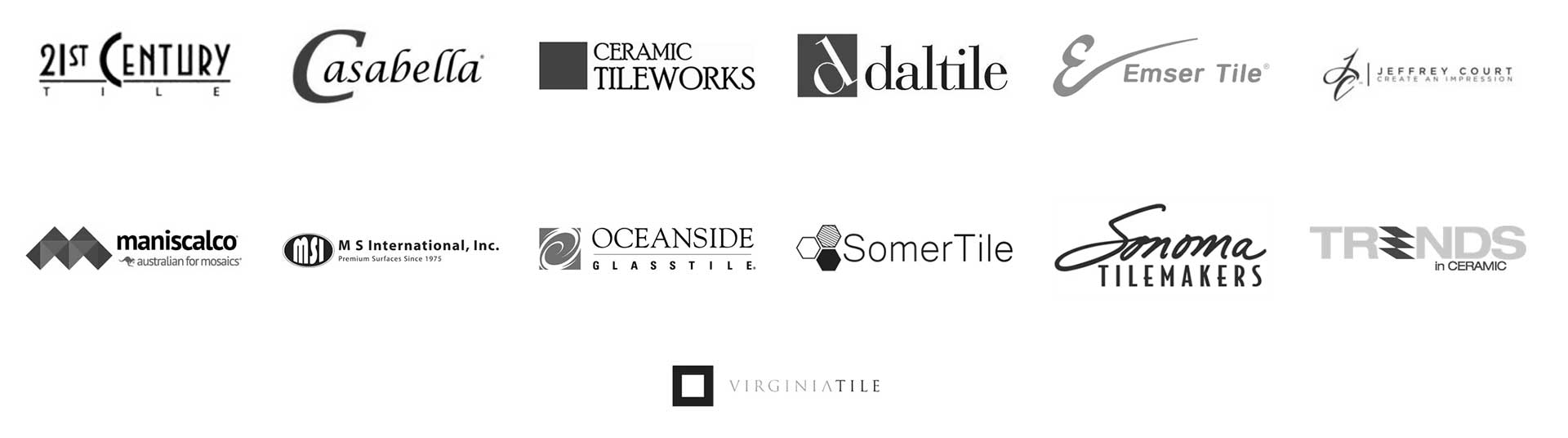 Collage of tile brand logos